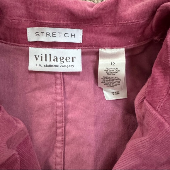 Villager Plum Corduroy Blazer – Size 12 (Women’s Medium/Large) - Picture 2 of 6